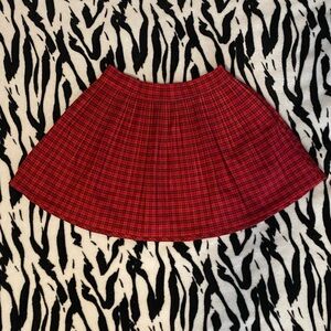 BDG Red Plaid Mini Skirt